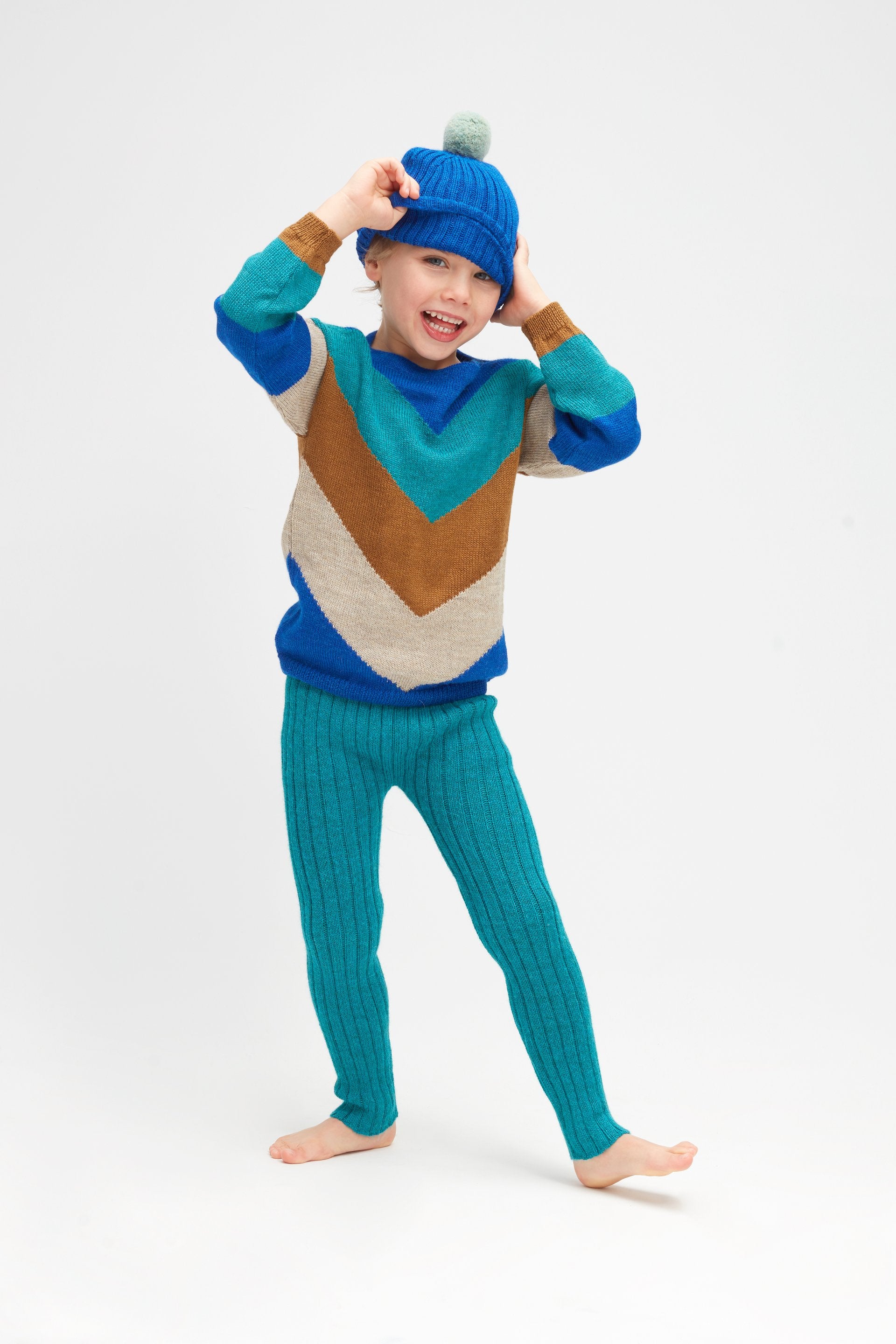 Girls Lack Blue Alpaca Trousers