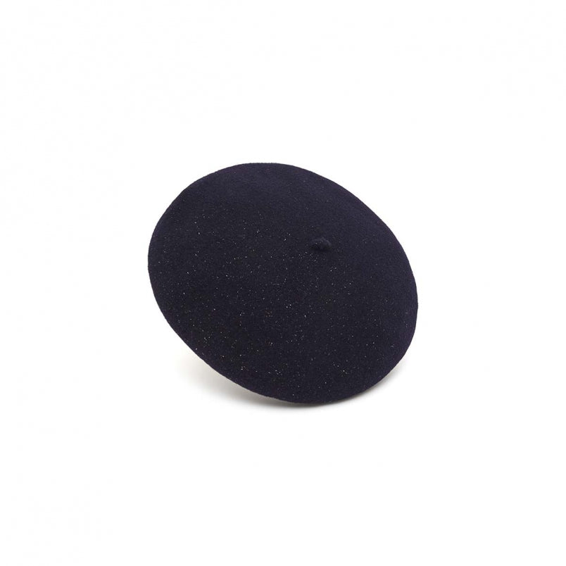 Girls Blue Glitter Wool Beret
