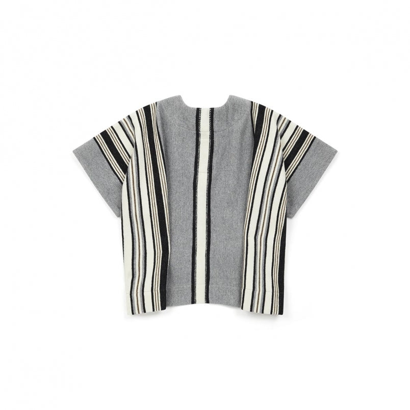 Girls Grey Striped Shawl