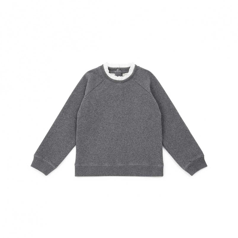 Girls Grey Cotton Sweater