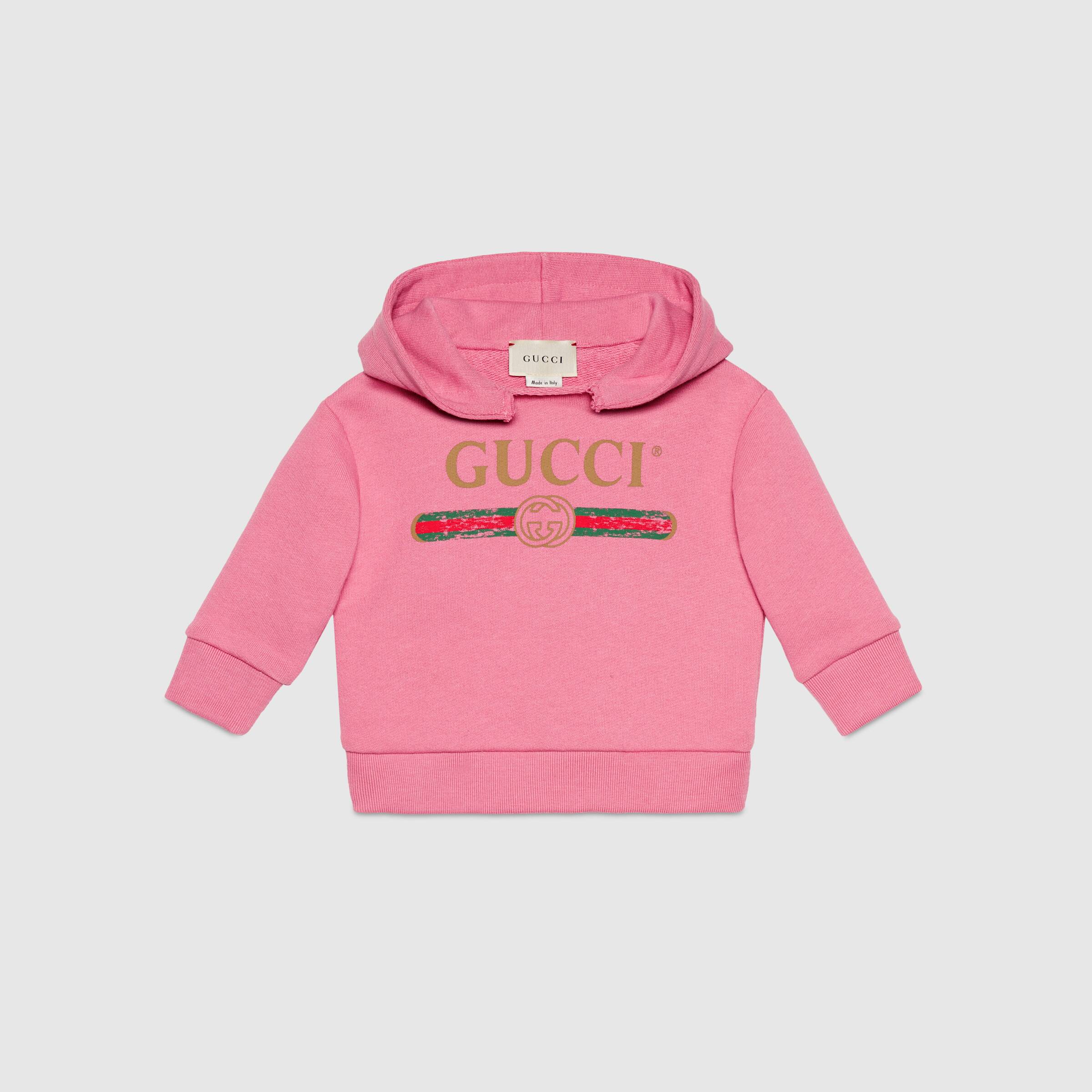 Baby Girls Pink Logo Cotton Sweatshirt