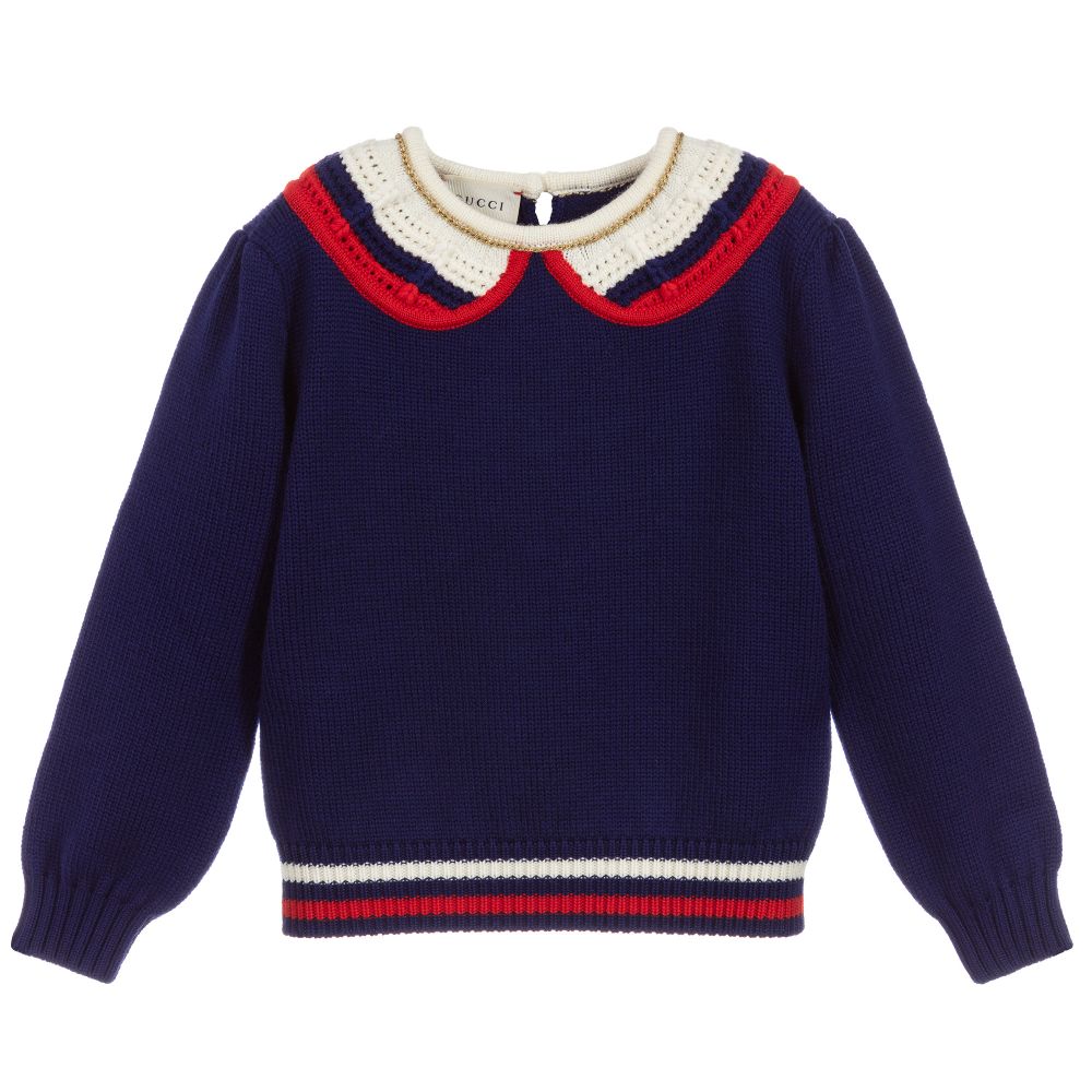 Girls Blue Wool Sweater