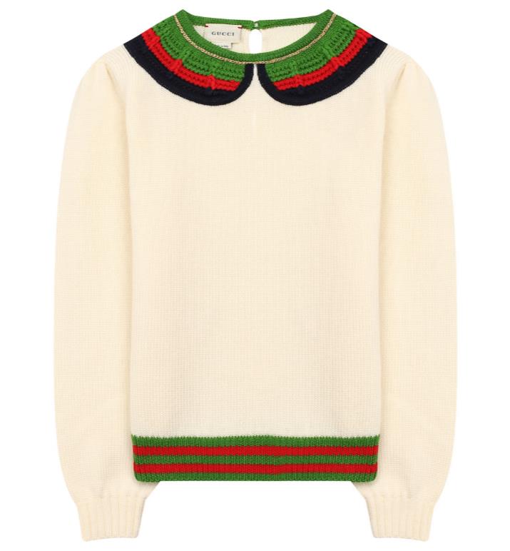 Girls White Wool Sweater