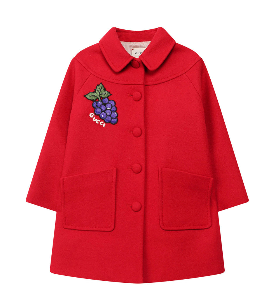 Baby Girls Red Wool Coat