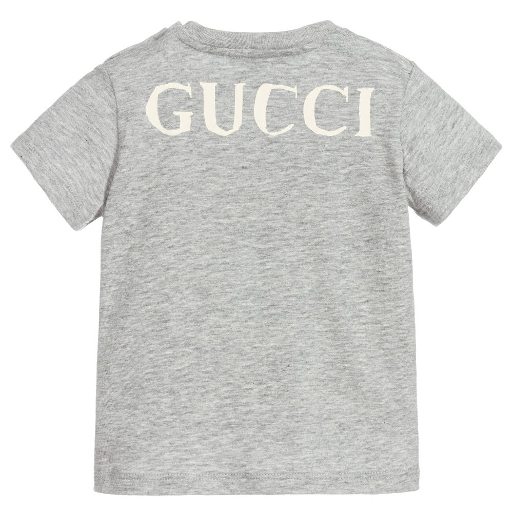 Baby Girls Grey Printed Cotton T-shirt
