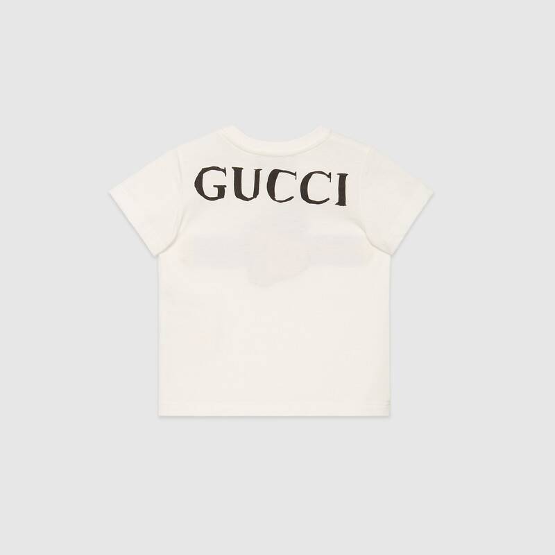 Baby Girls White Printed Cotton T-shirt
