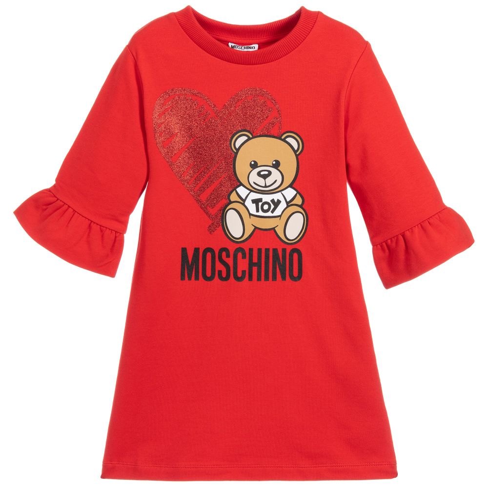 Girls Red Printing Cotton Dress