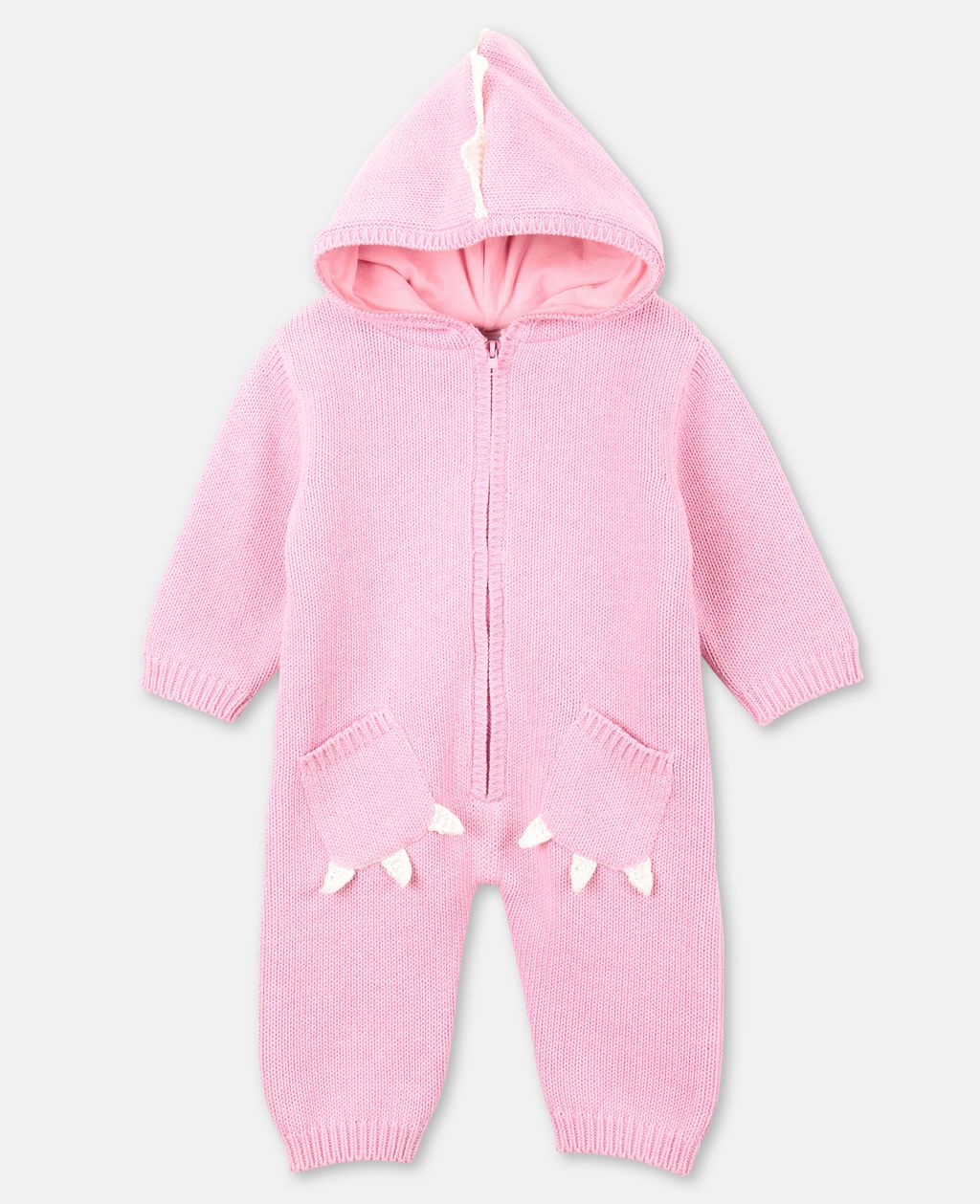 Baby Girls Pink Knit Jumpsuit