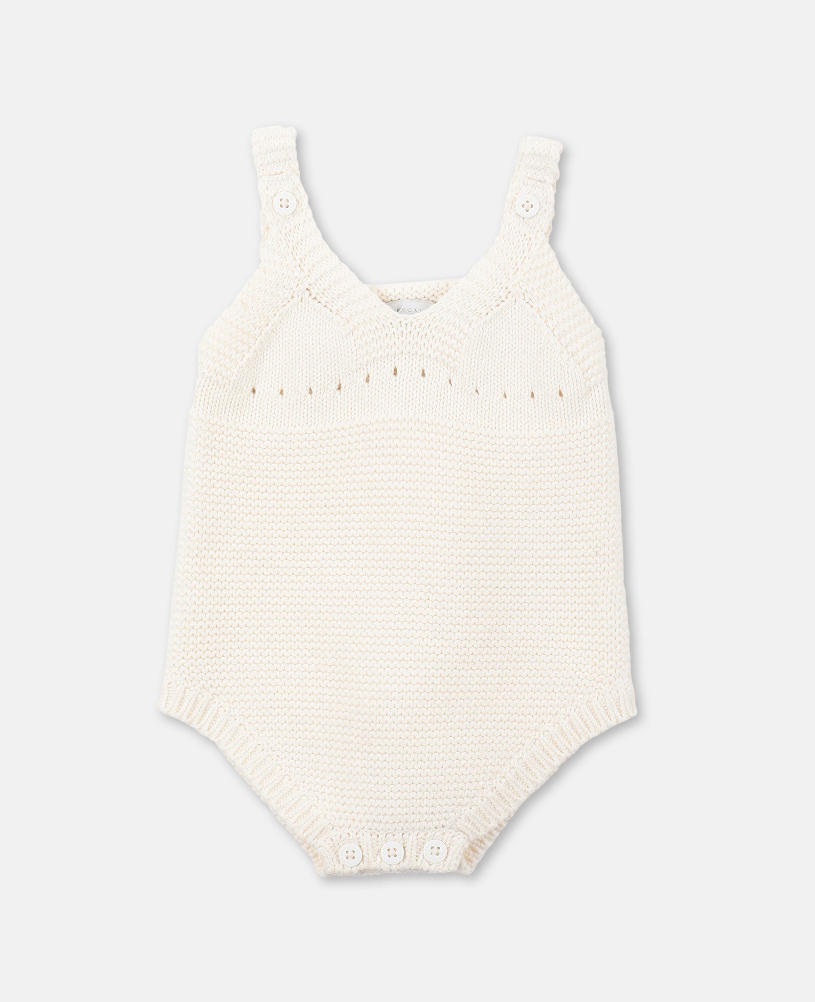 Baby Girls Ivory Knit Cotton Babysuit