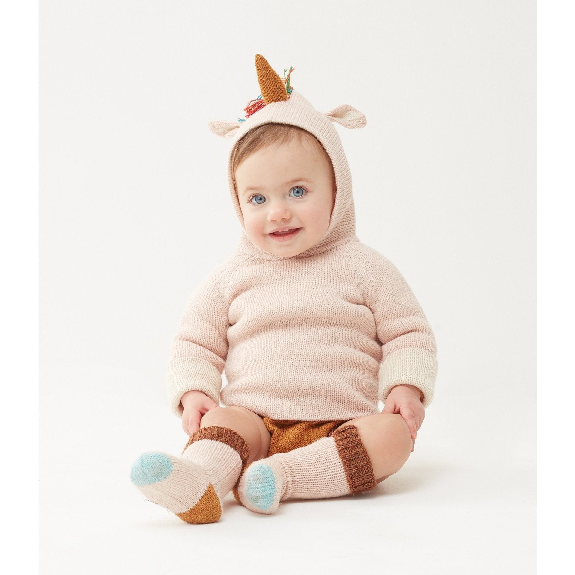 Girls Pink Rainbow Hooded Sweater