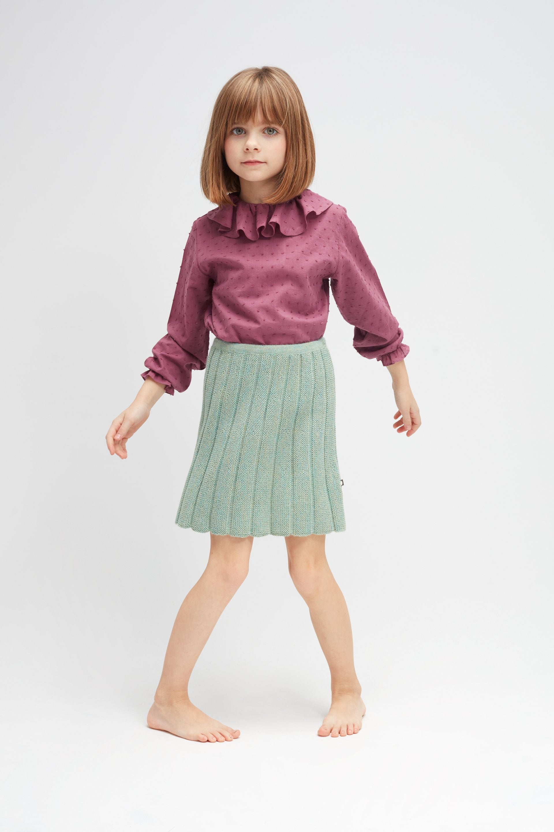 Girls Light Green Alpaca Skirt