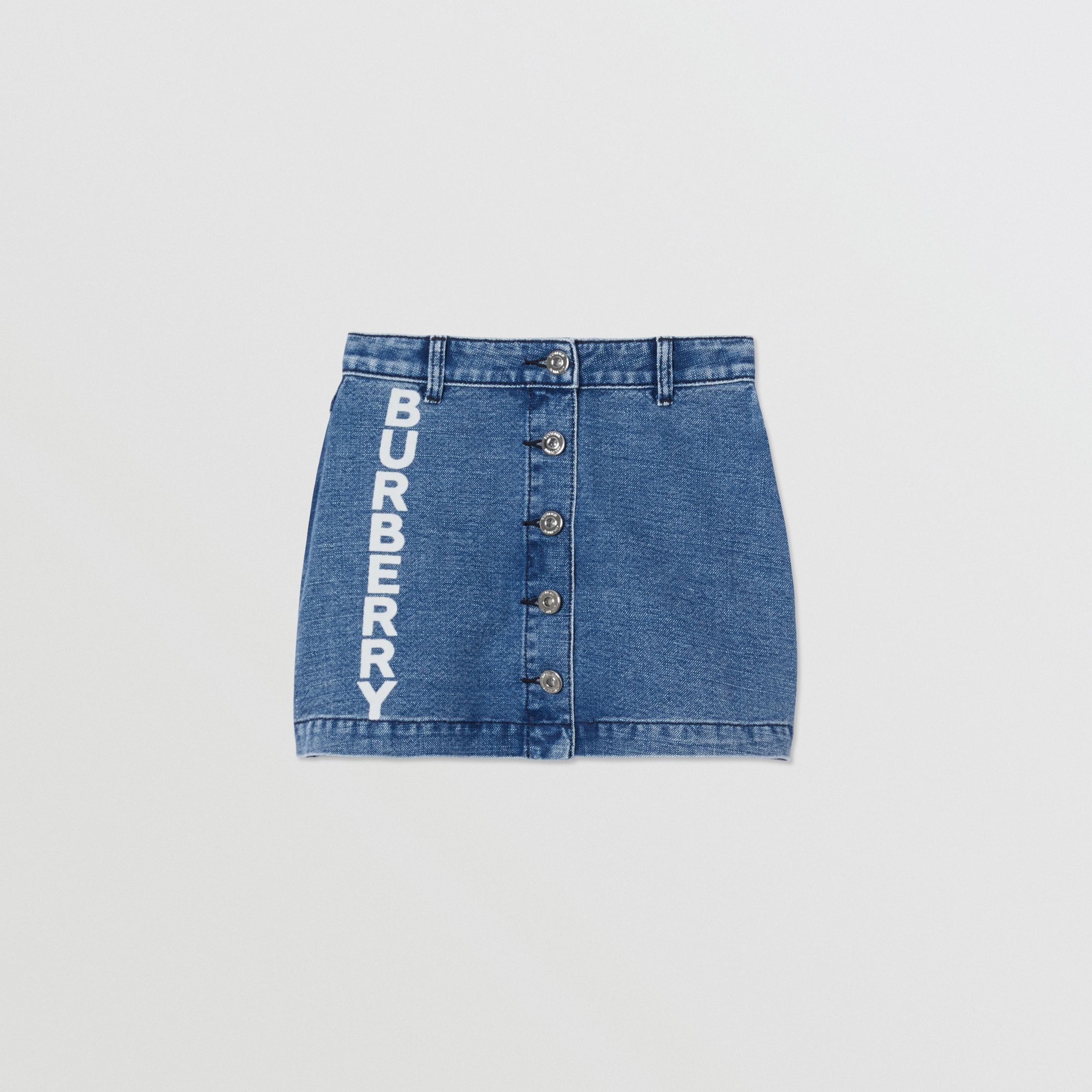 Girls Blue Logo Denim Skirt