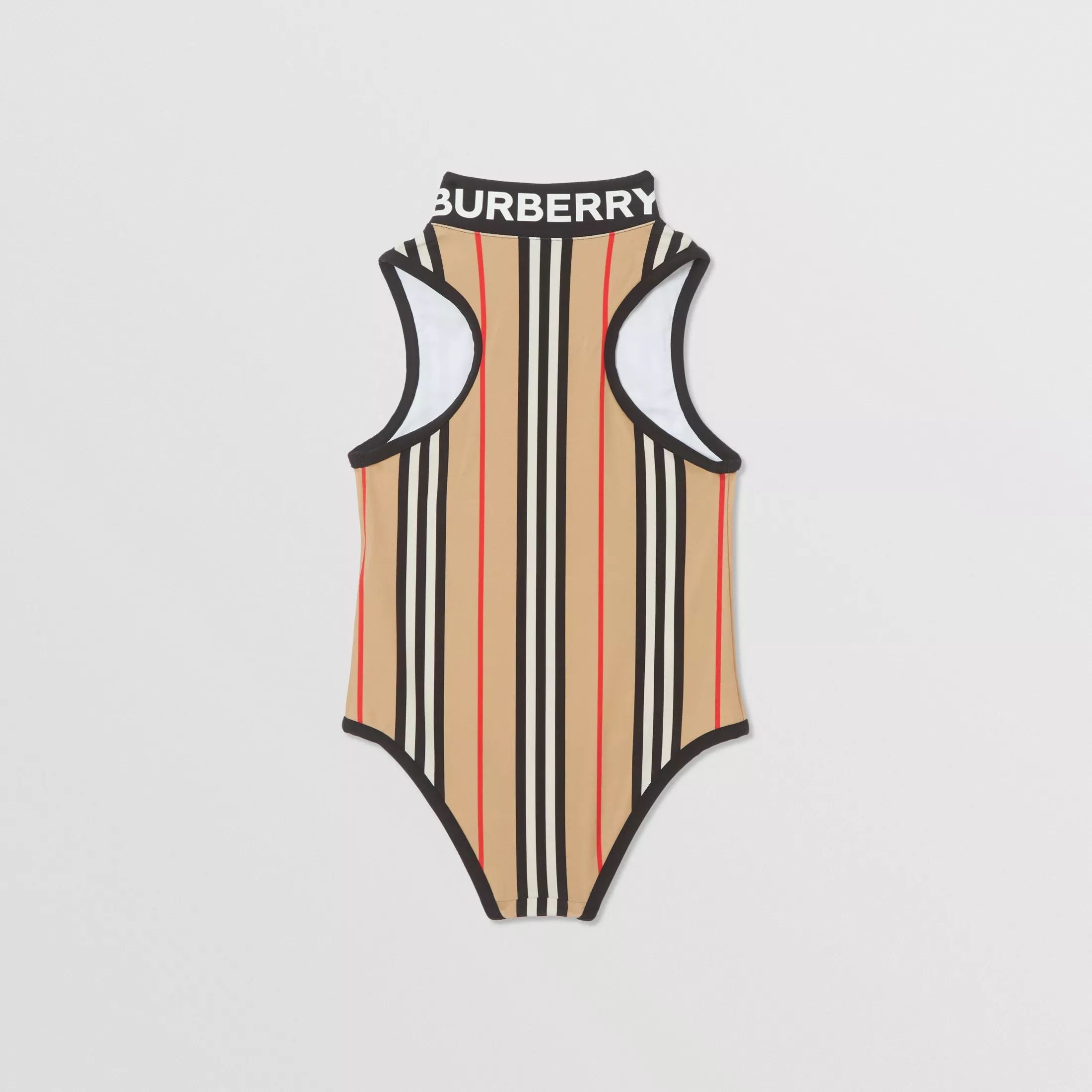 Girls Archive Beige Stripe Swimsuit