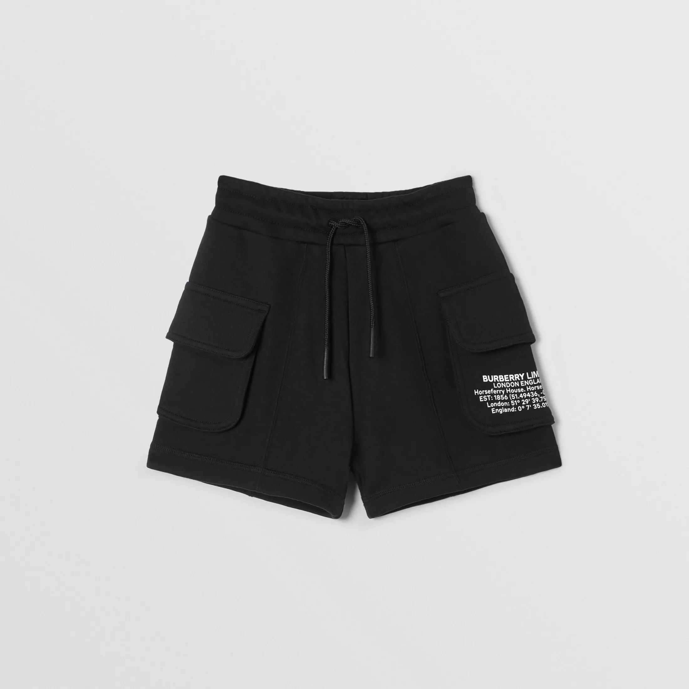 Girls Black Cotton Shorts