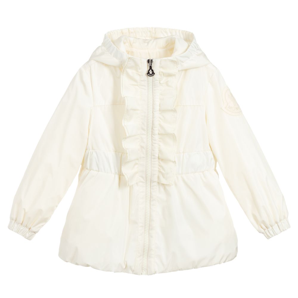 Girls Ivory Ruffle Jacket