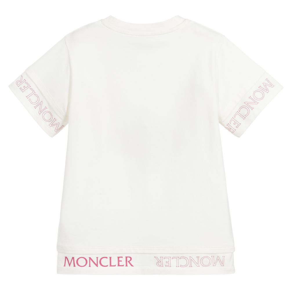 Girls White Cotton T-shirt