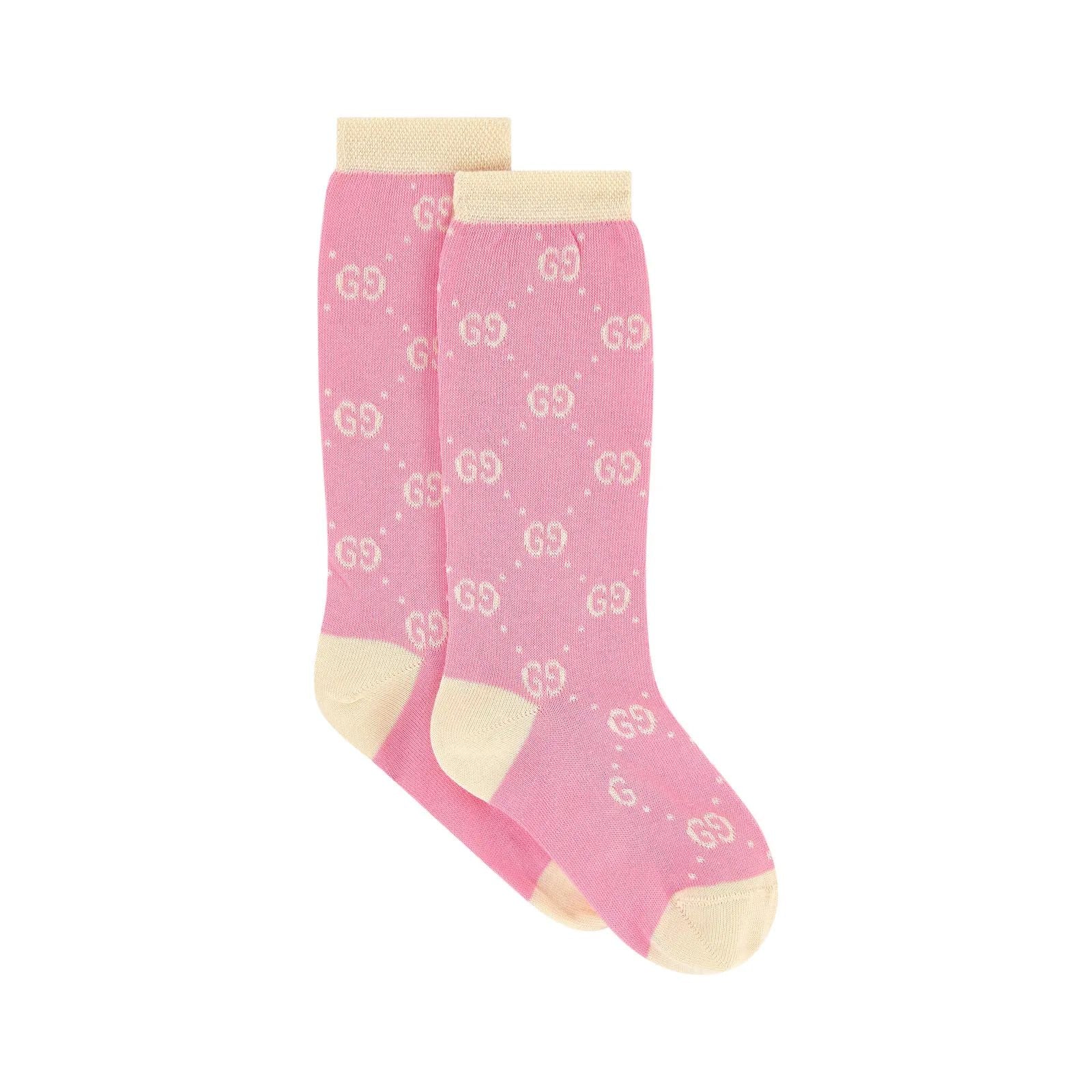 Girls Pink GG Cotton Socks