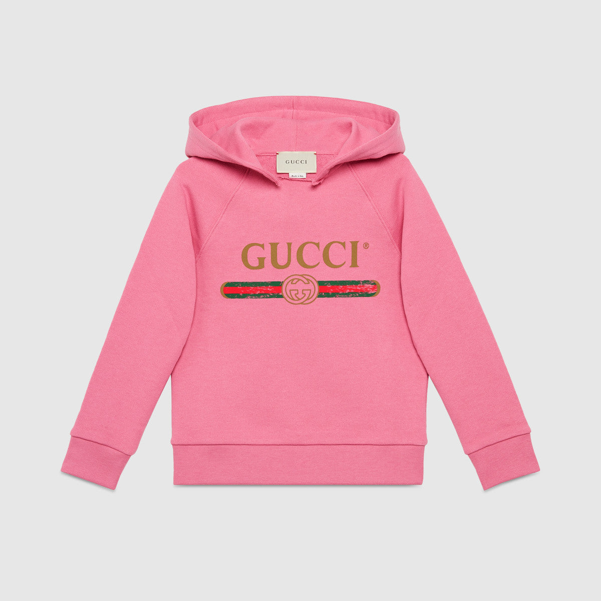 Girls Pink Logo Cotton Sweatshirt