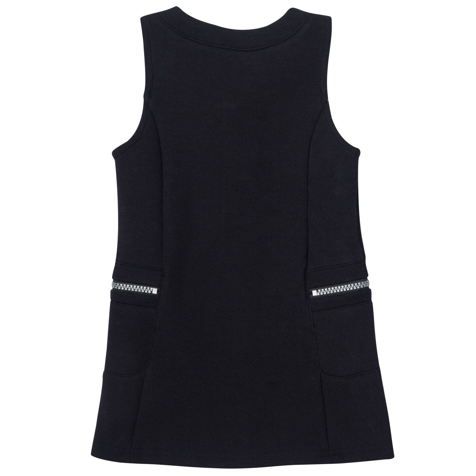 Girls Black Sleeveless Zip-up Dress With Pockets - CÉMAROSE | Children's Fashion Store - 2
