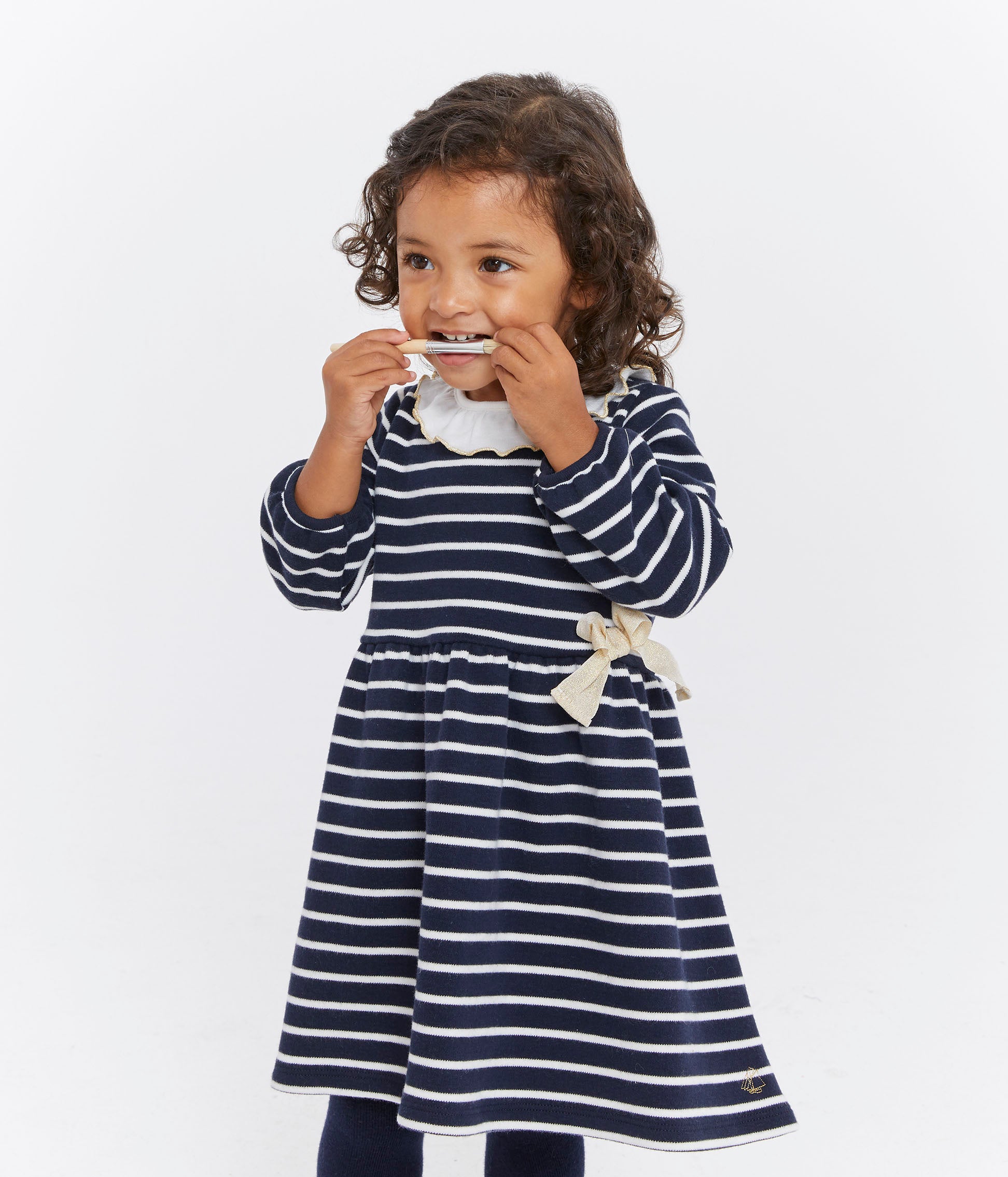 Baby Girls Black Stripes Dress