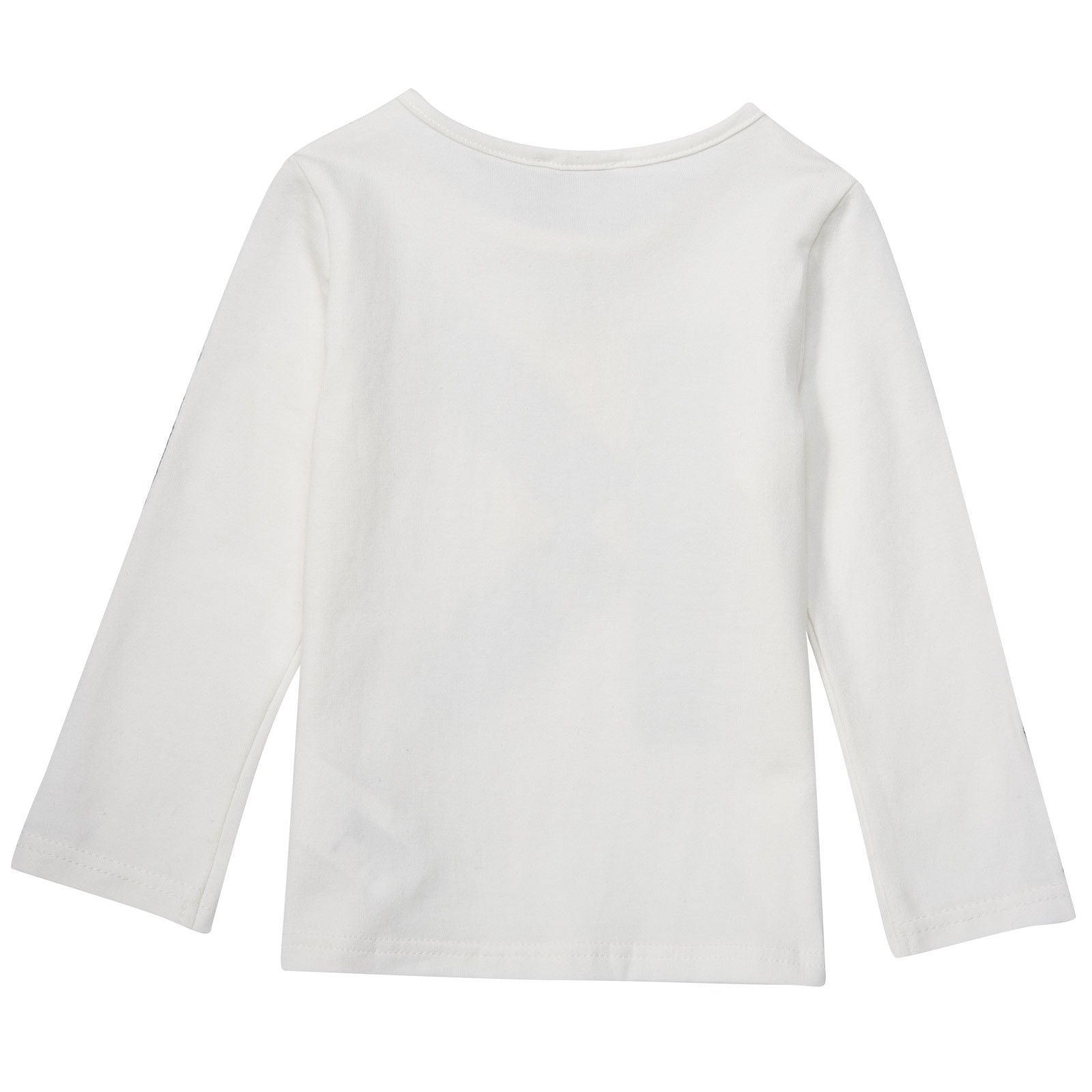 Girls Ivory Stripe Trim T-shirt With 'K' Logo - CÉMAROSE | Children's Fashion Store - 2