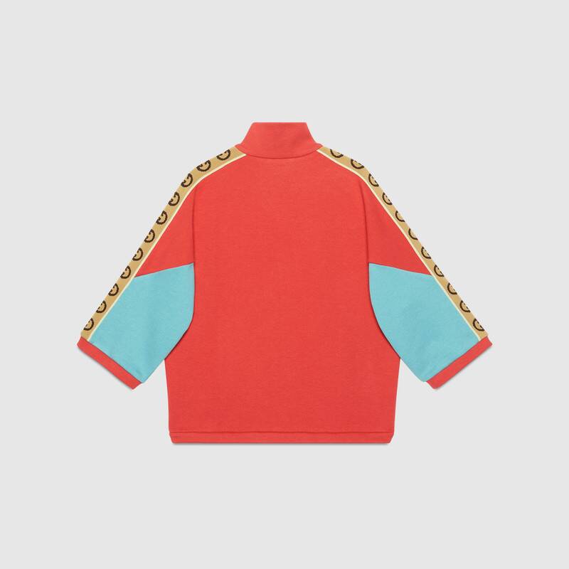 Girls Red Zip-up Cotton Sweatshirt