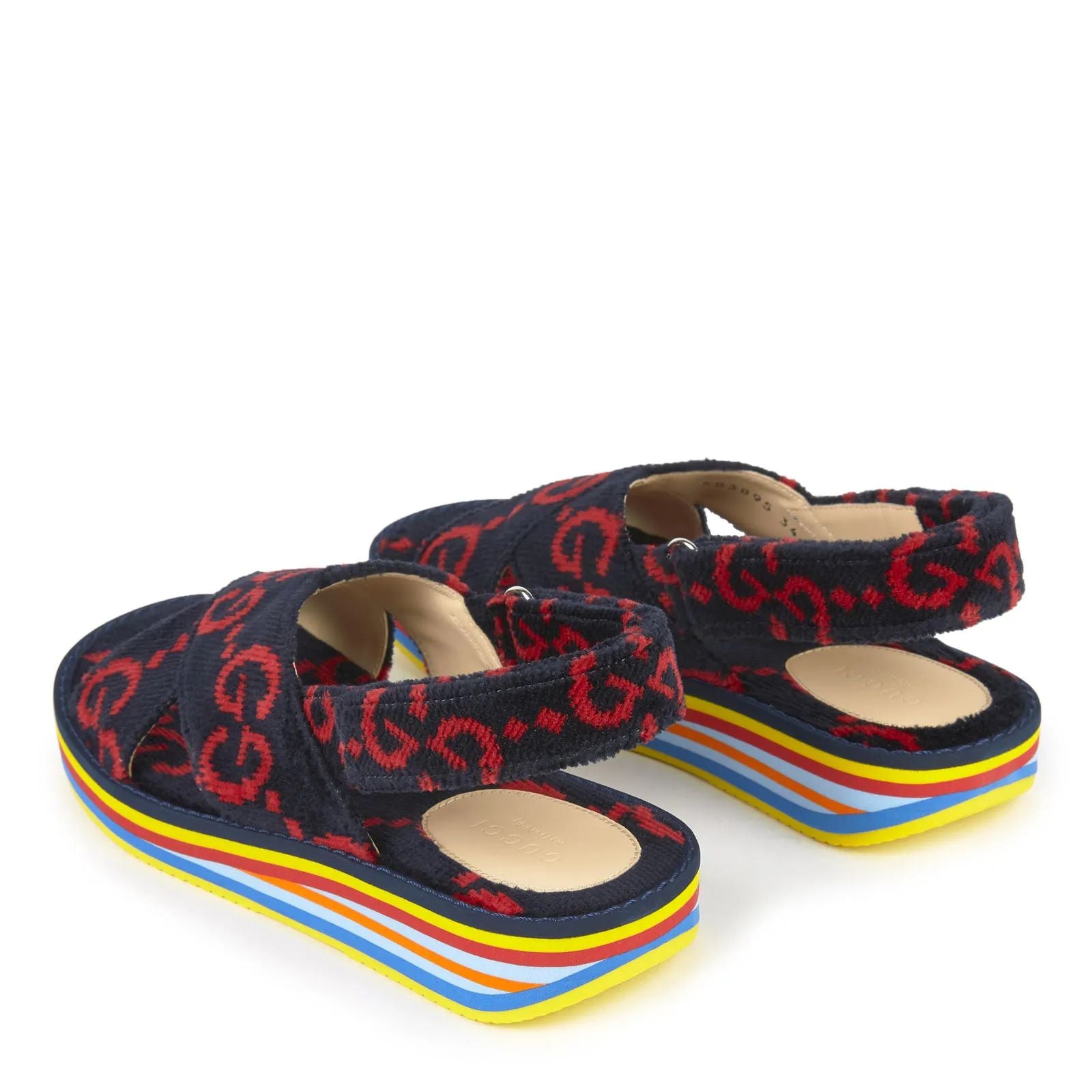 Girls Blue & Red Logo Sandals