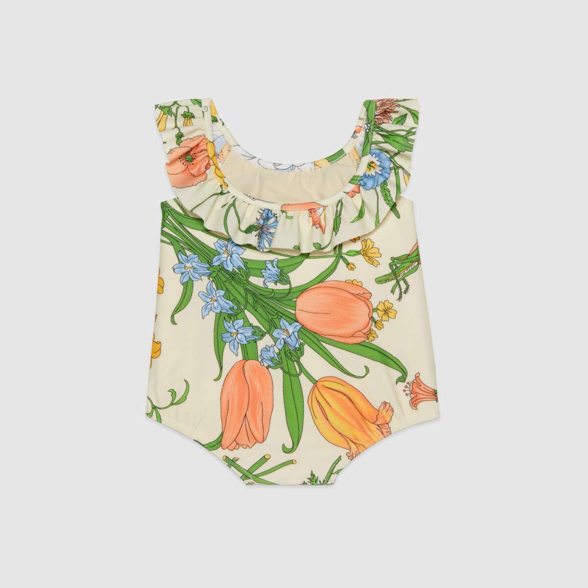 Baby Girls Light Yellow Logo Swimsuit