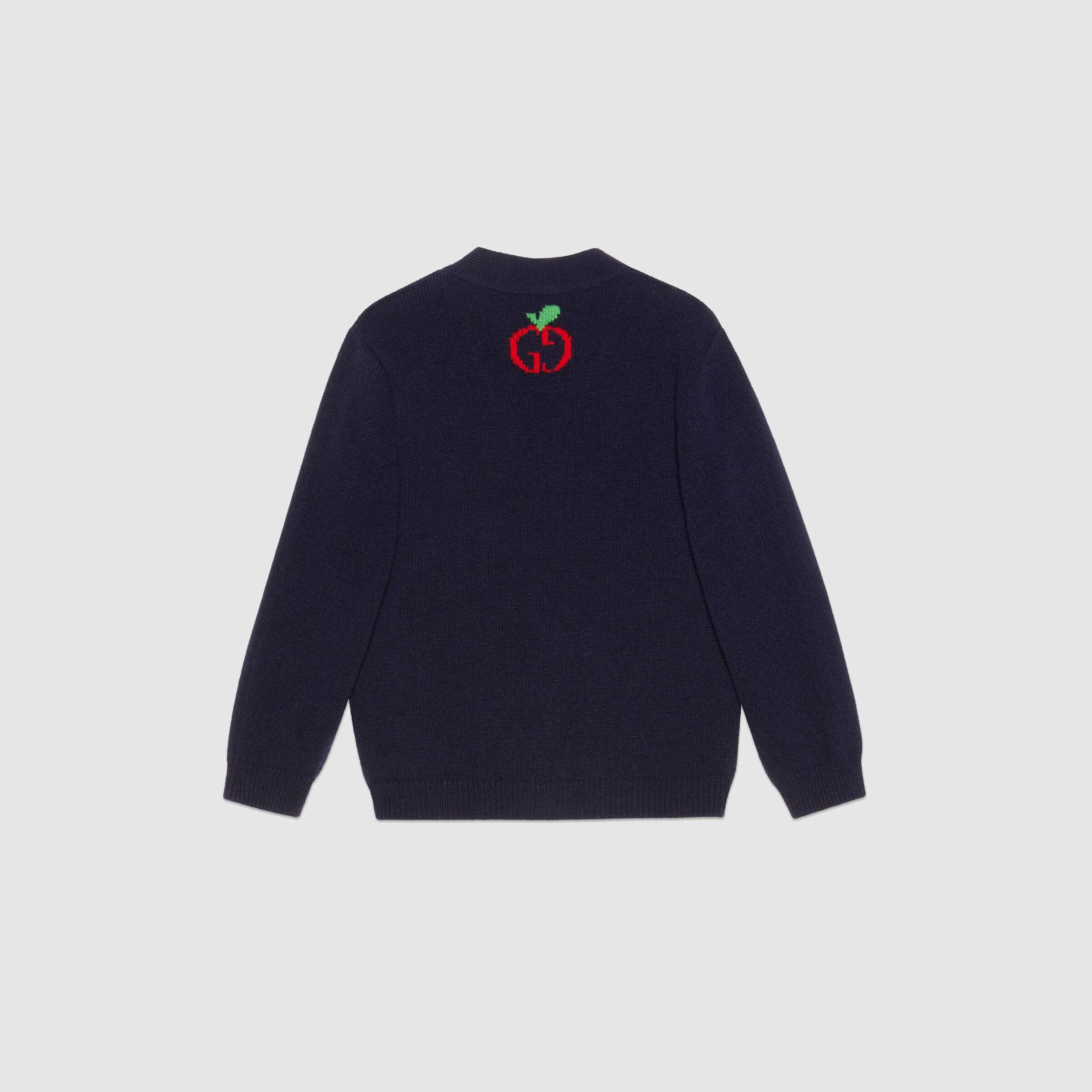 Baby Girls Navy Wool Cardigan