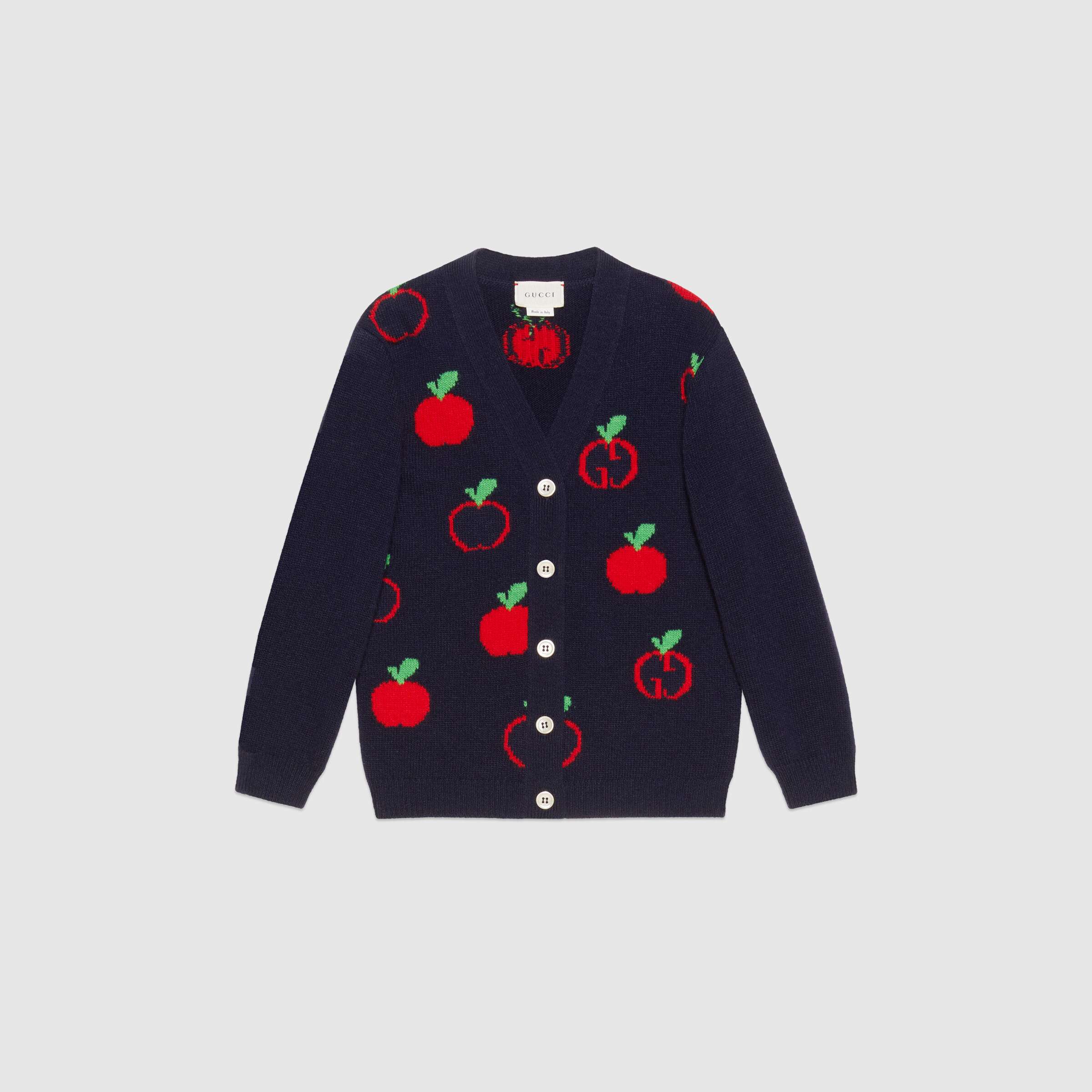 Baby Girls Navy Wool Cardigan