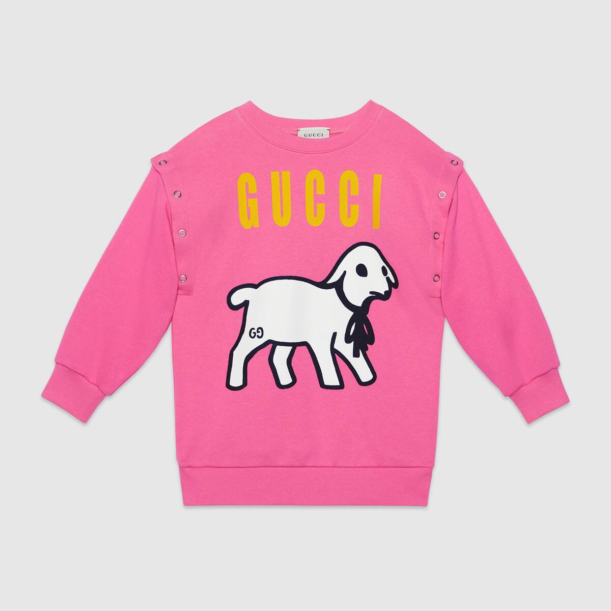 Girls Pink Logo Cotton Sweatshirt