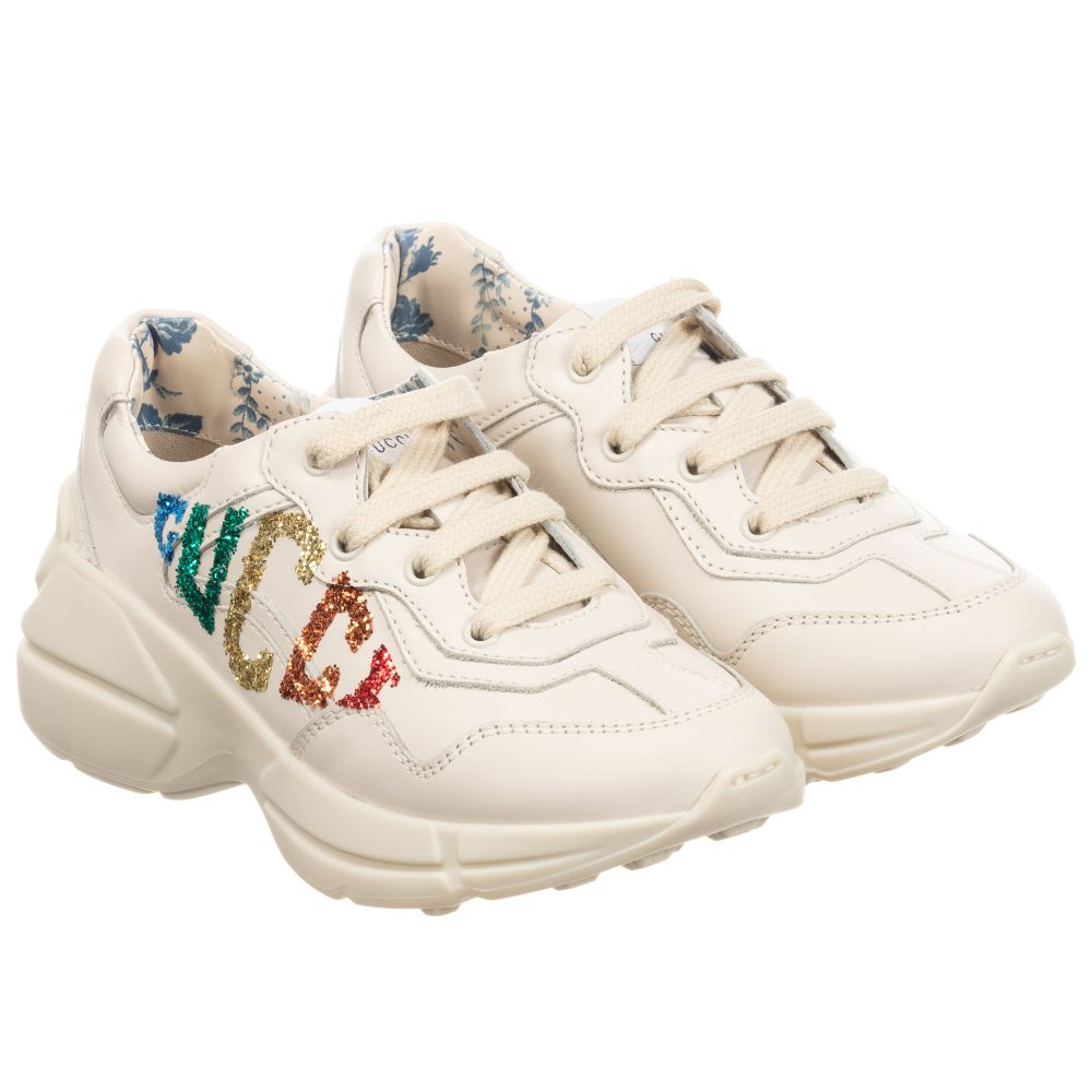 Girls Ivory Logo Leather Shoes