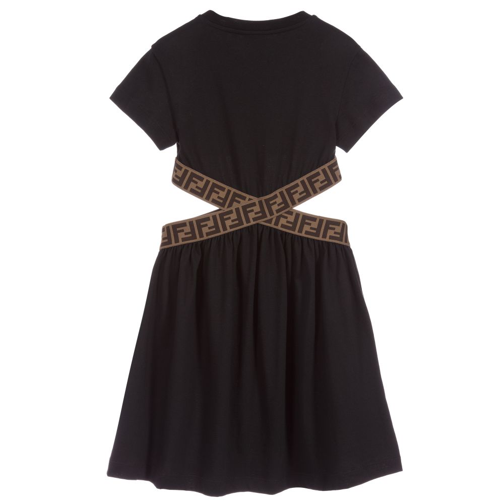 Girls Black FF Logo Dress