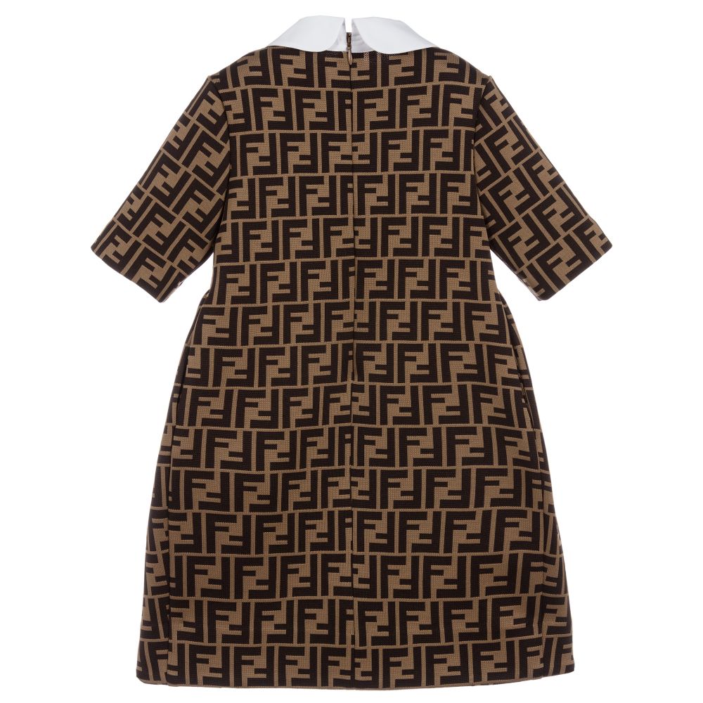 Girls Brown FF Logo Dress