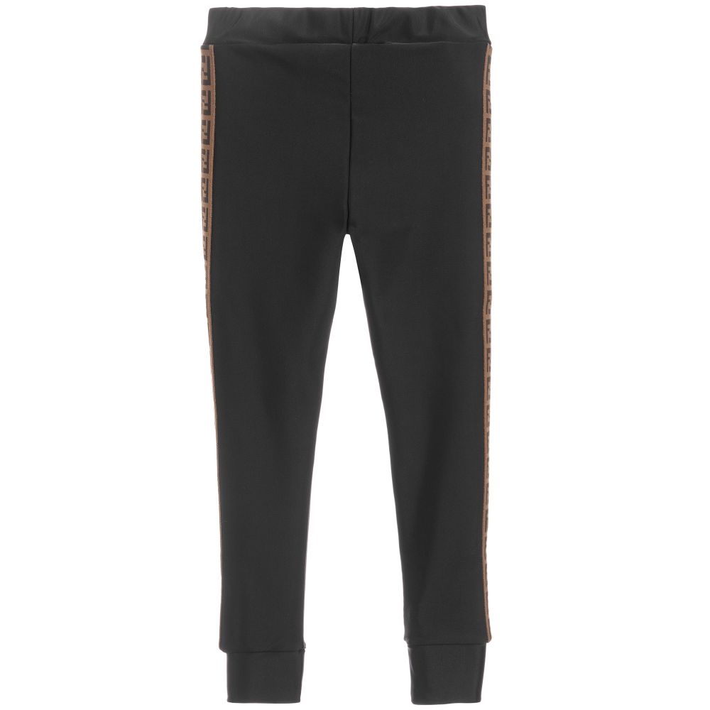 Girls Black FF Logo Leggings