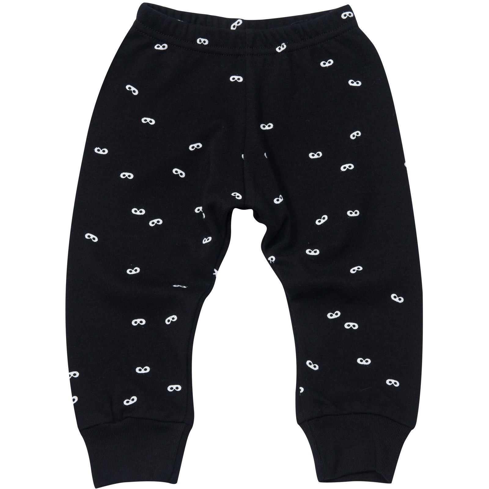 Baby Black Lounge Pants With White Mini Masks - CÉMAROSE | Children's Fashion Store - 2