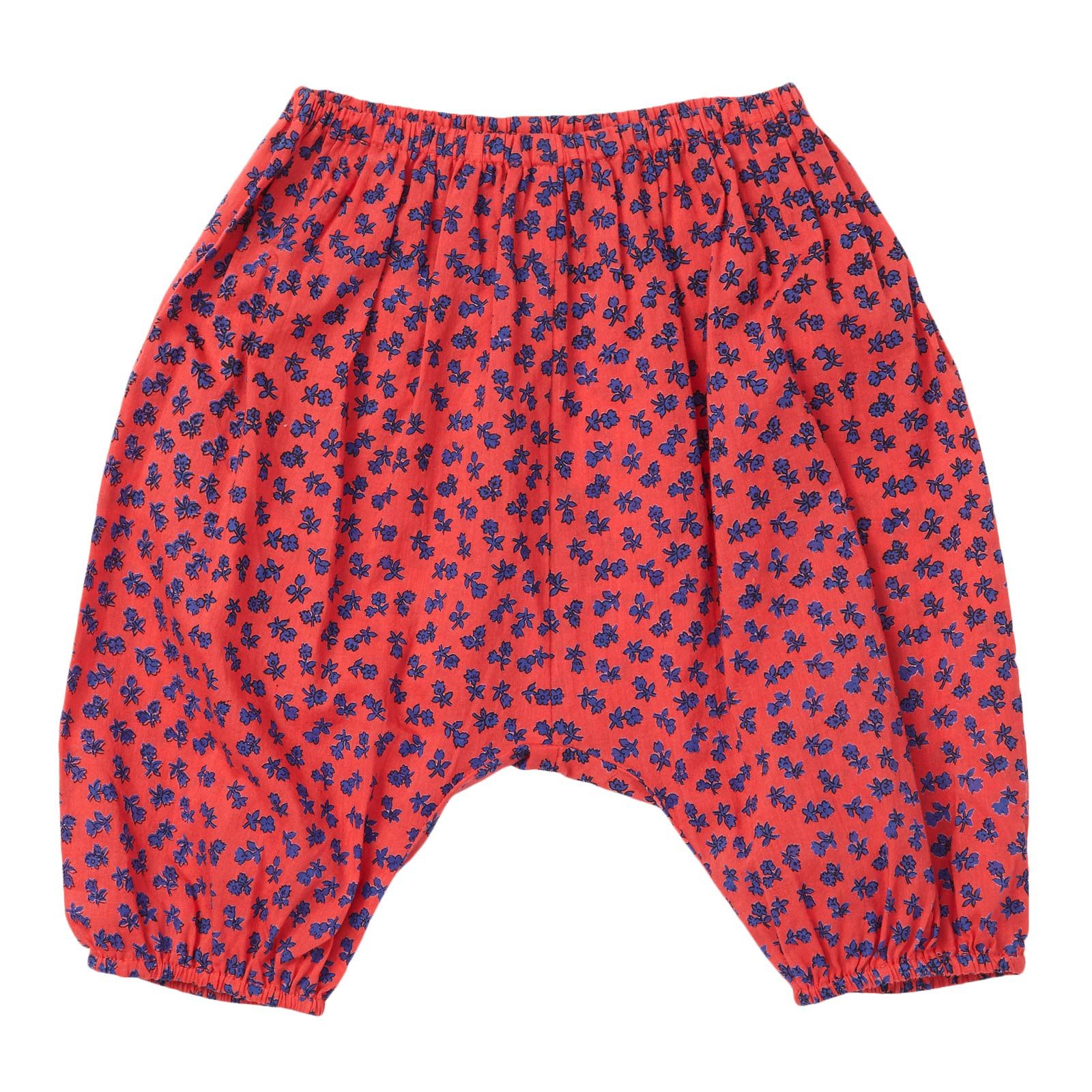 Baby Fuchsia Small Flower Printed Cotton Woven Trousers - CÉMAROSE | Children's Fashion Store