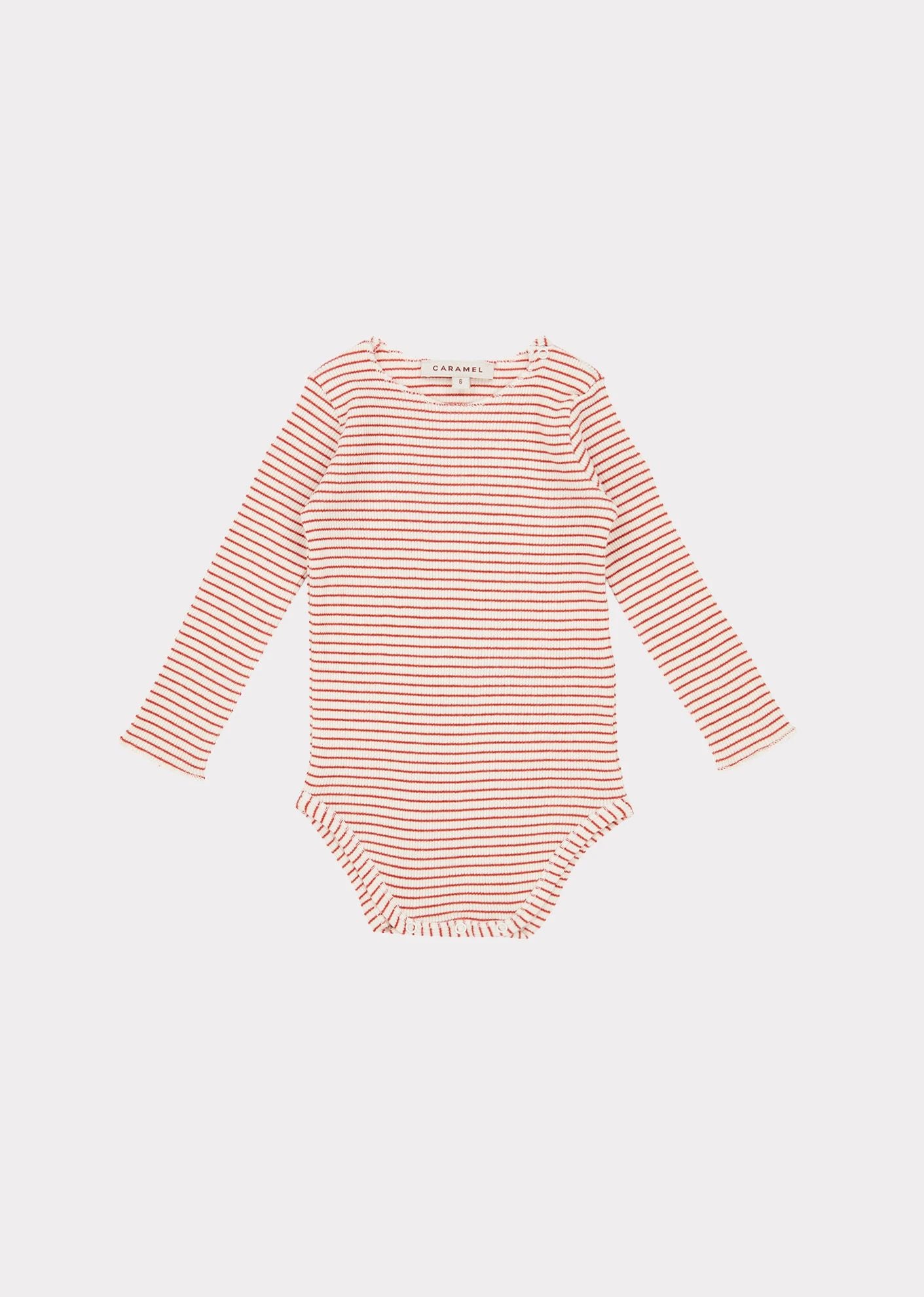 Baby Girls Red Stripe Cotton Babysuit