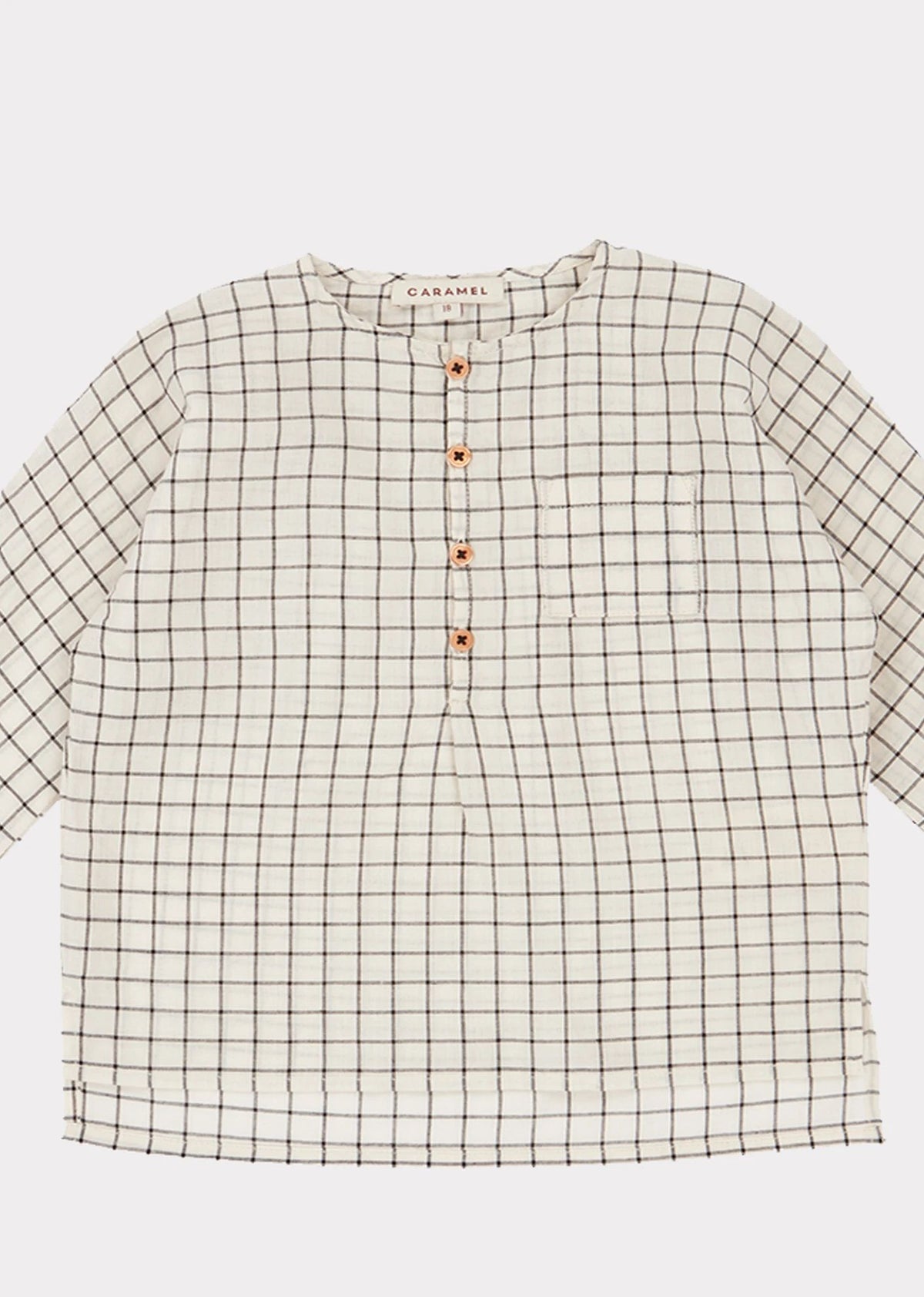 Chemise à carreaux en coton noir et blanc pour bébés garçons