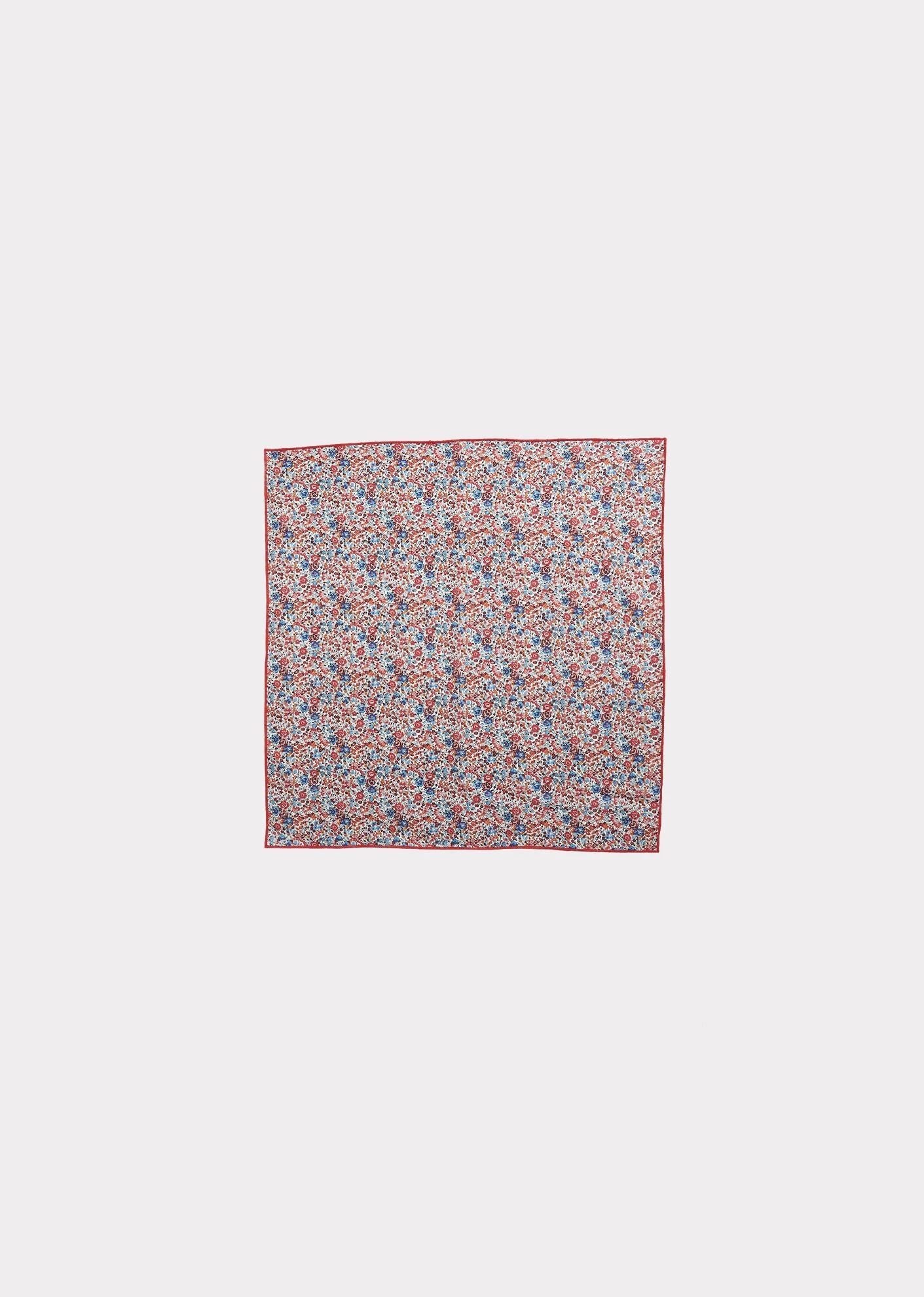 Girls Red Floral Cotton Scarf