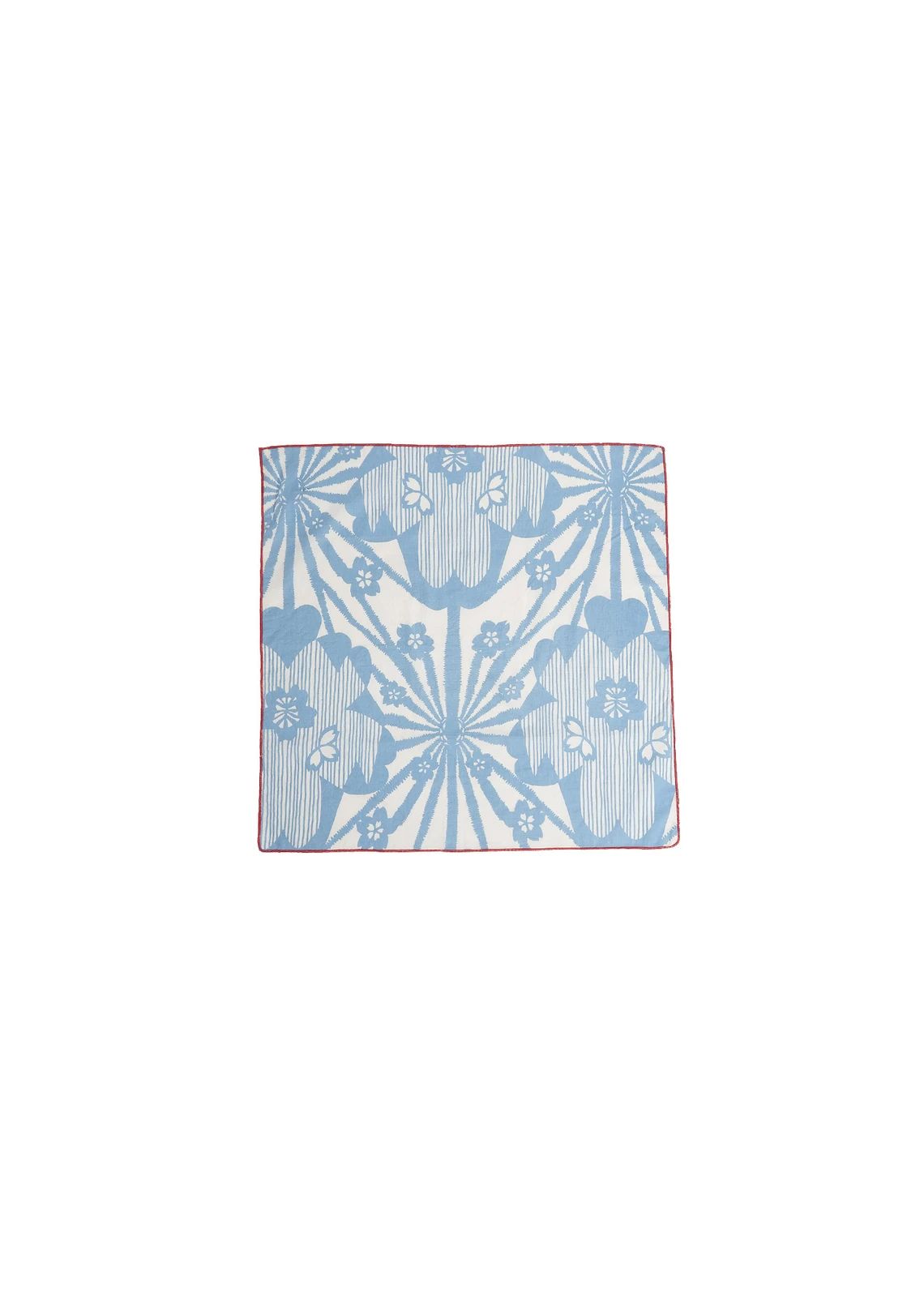 Girls Blue Flower Print Cotton Scarf