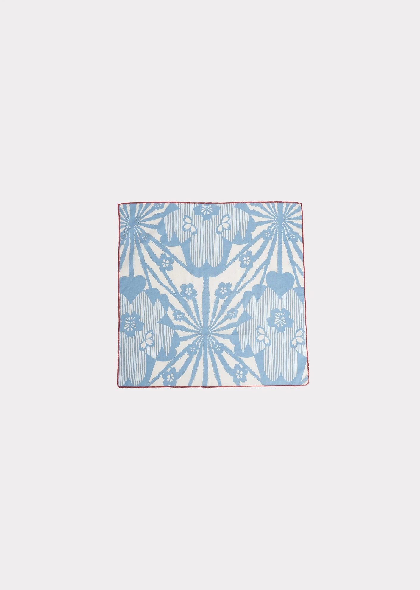 Girls Blue Flower Print Cotton Scarf