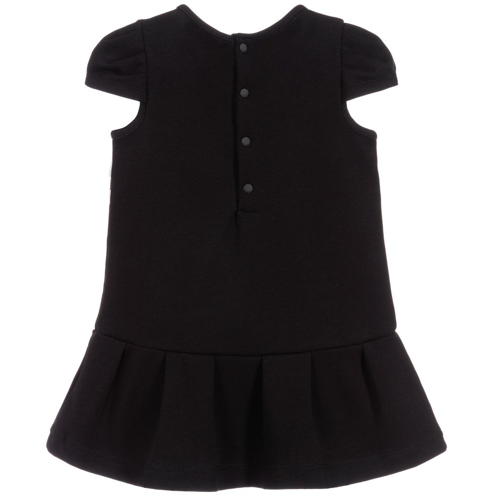 Baby Girls Black Logo Cotton Dress