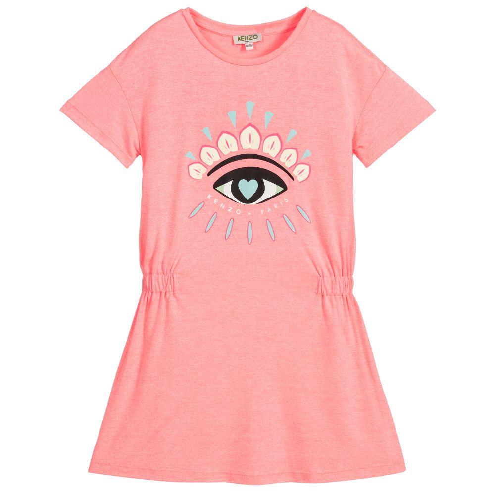 Girls Pink Eye Print Dress