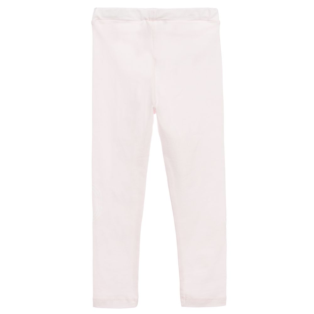 Girls Light Pink Cotton Leggings