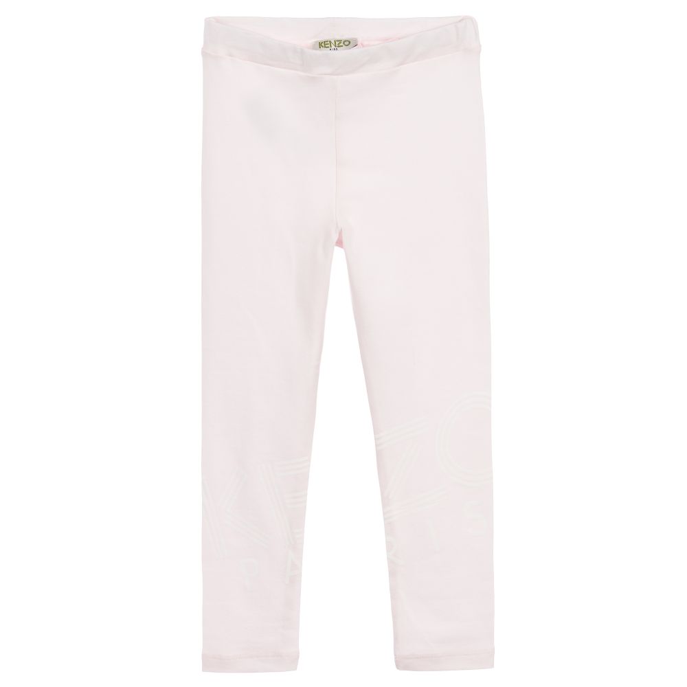 Girls Light Pink Cotton Leggings