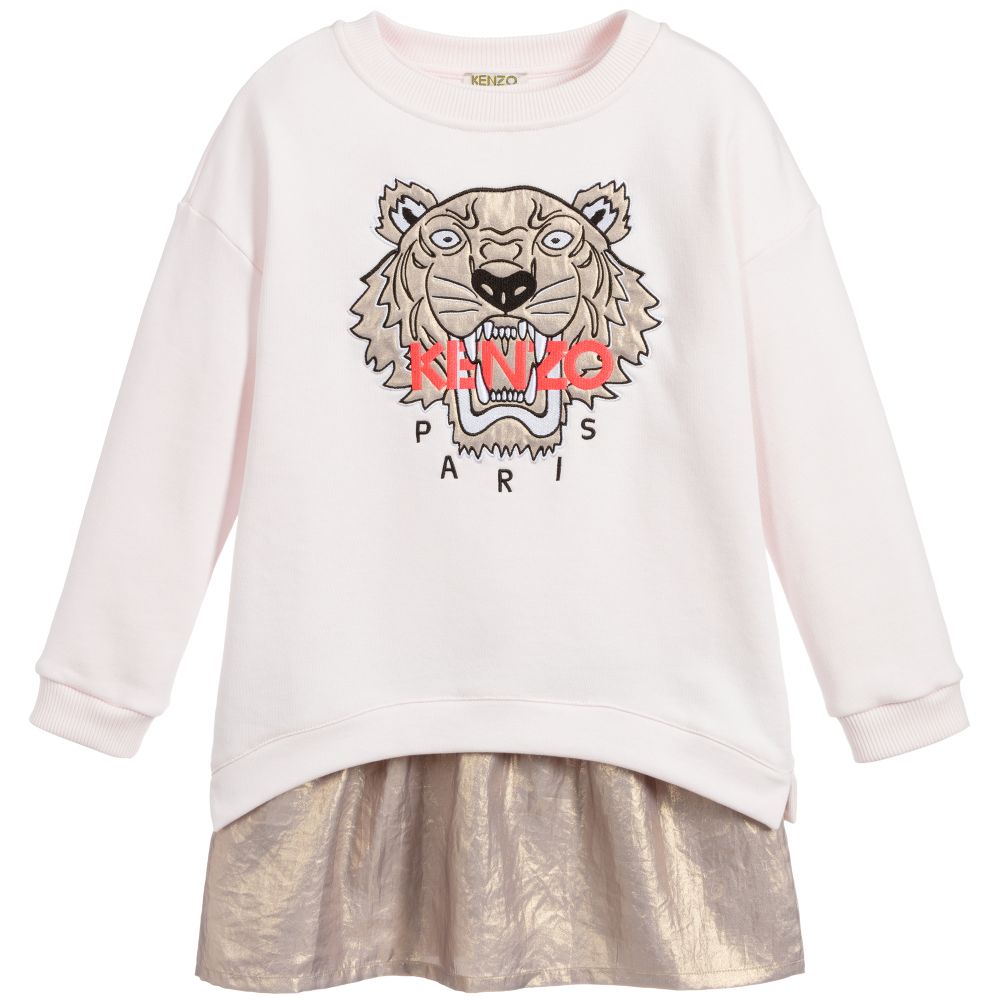 Girls Pink & Gold 2 Piece Dress Set