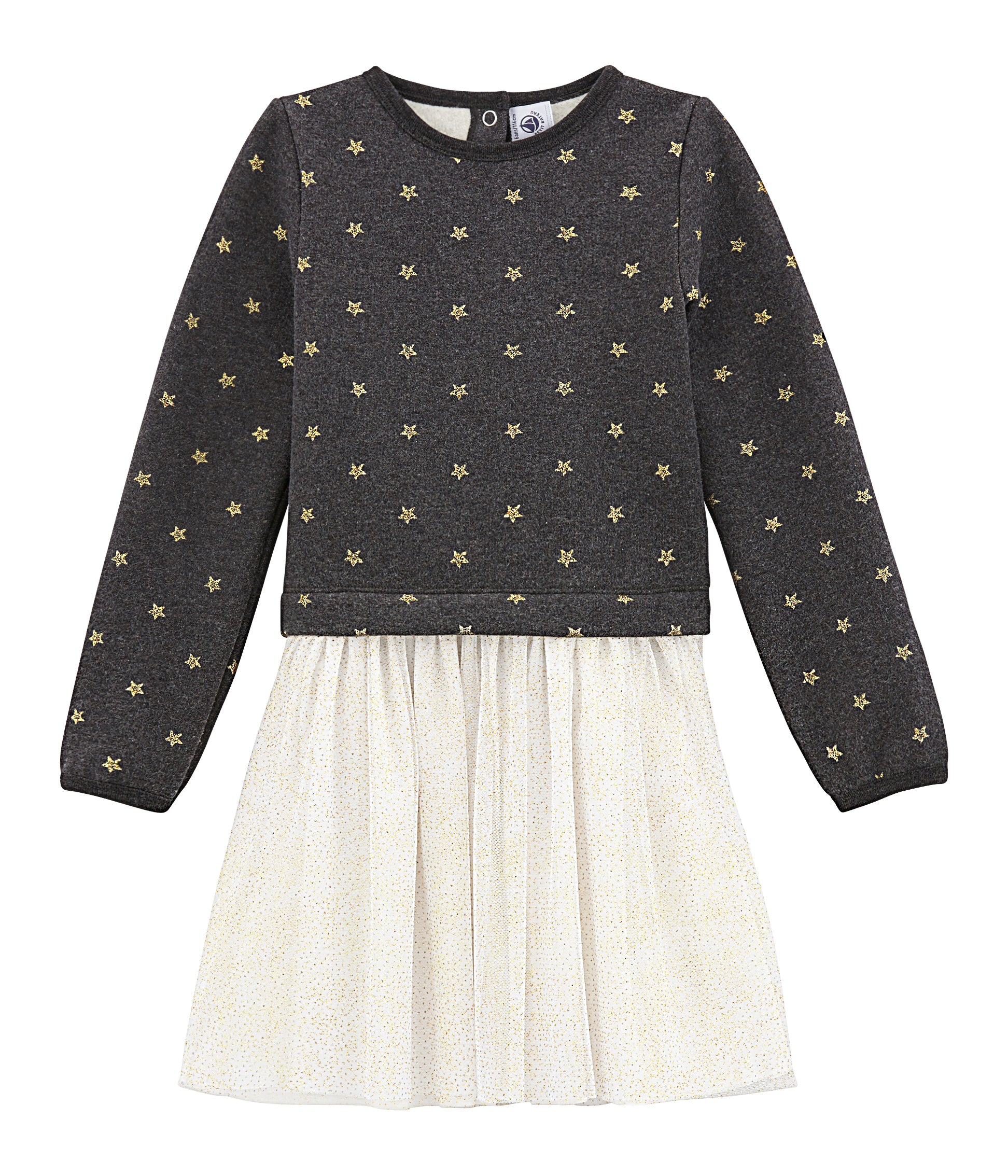 Girls Grey & White Dress