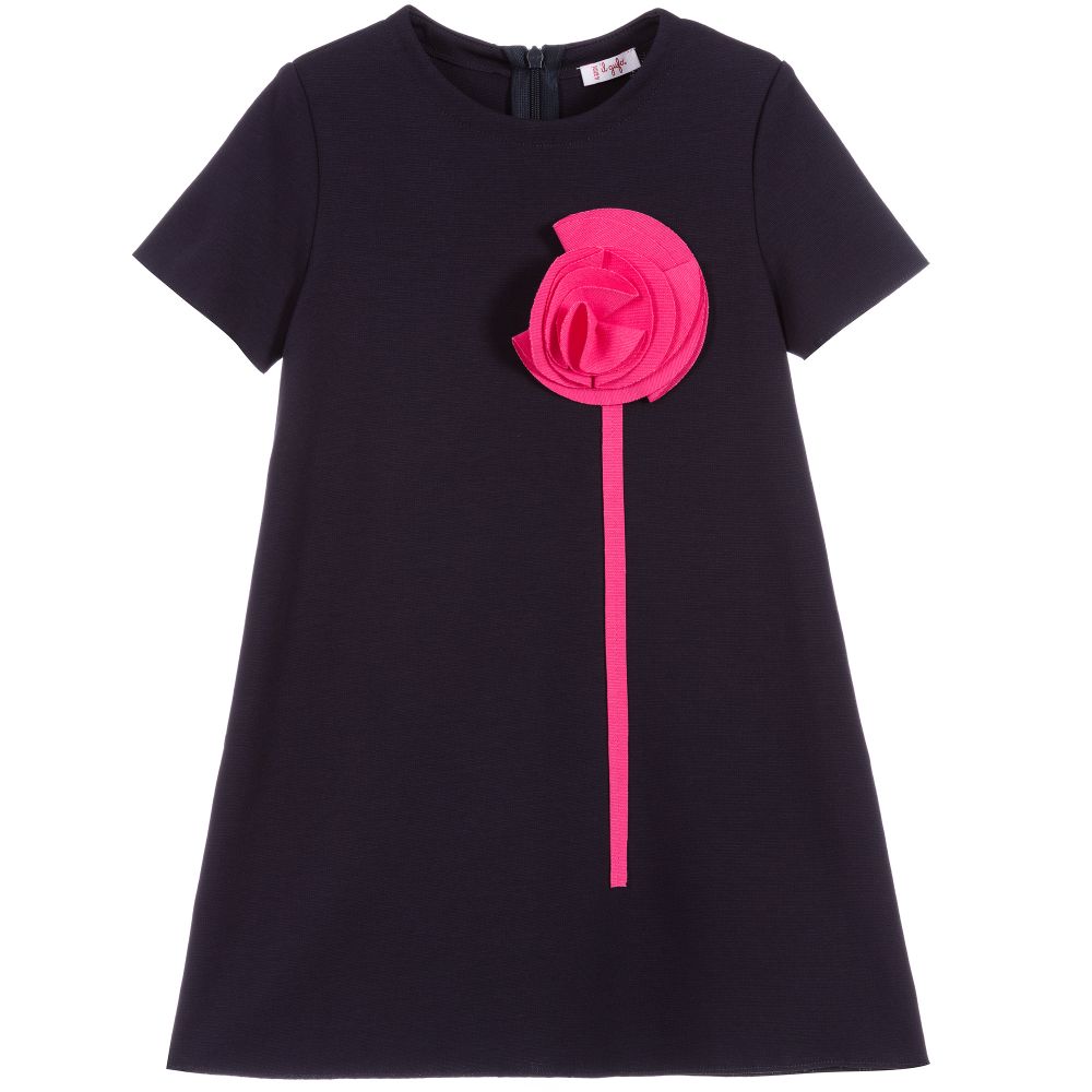 Girls Navy Blue Milano Jersey Dress