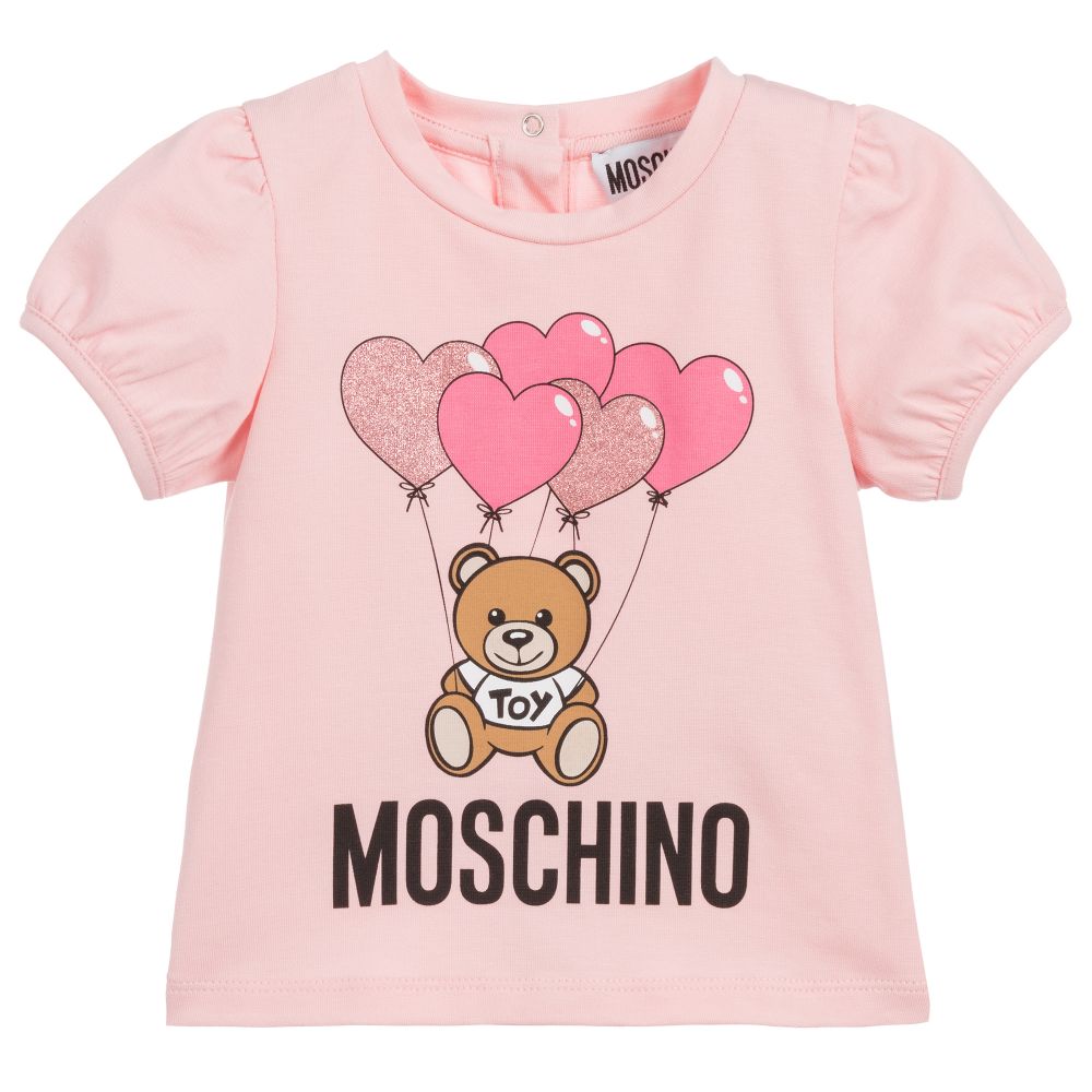 Baby Girls Pink Logo Cotton T-shirt